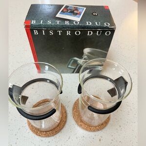 In Box Vintage Bodum Tall Coffee/Tea cups, Set of 2 | Captain Picard - Star Trek
